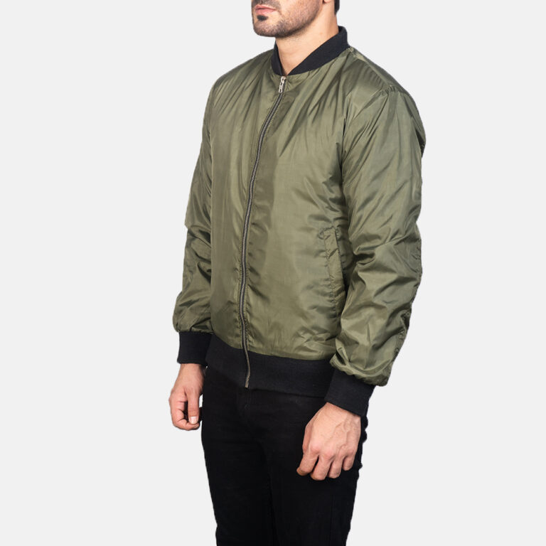 Mens Green Bomber Jacket1095-3-1599209080406